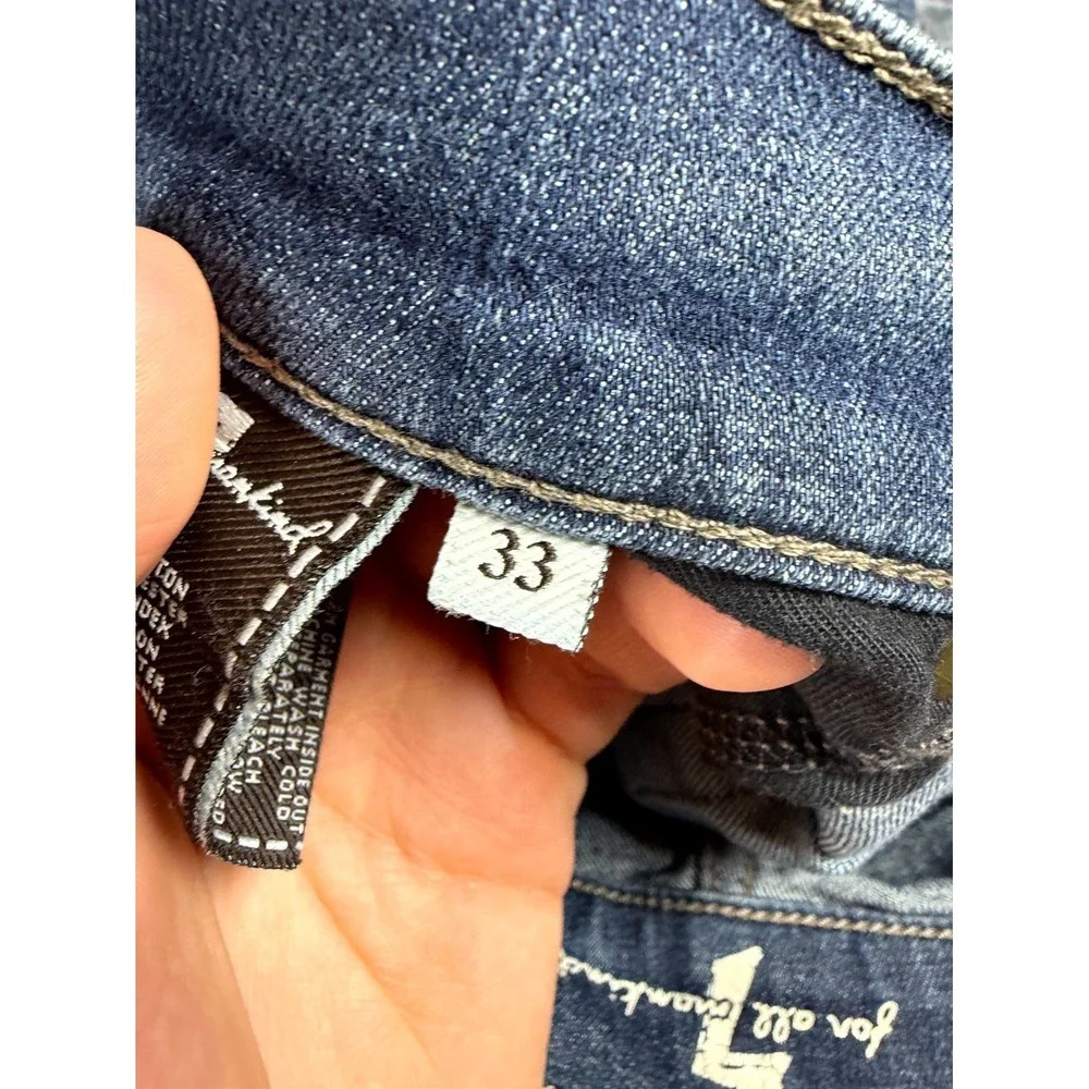 7 For All Mankind Austyn‎ Straight Leg Jeans Mens 33 Blue Denim Cotton Mid Rise